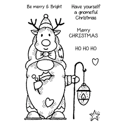 Image of Woodware Francoise Collection Reindeer Gnome Clear Stamp Set, A6,FRS867