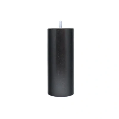 Image of La Fabrique de Pieds Set of 4 Wooden Bed Legs, Cylinder, Wood, lacquered black, 17 x 7 cm