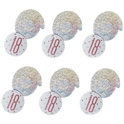 Image of Unique 84930 Number Hanging Swirl Decorations 32 Glittery Rosegold 6 Pcs, Rose Gold, Age 18