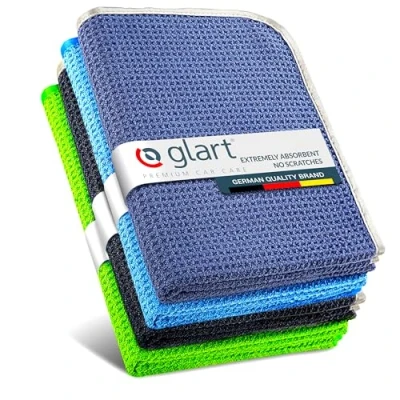 Image of Glart 4 Super Soft Microfibre Cloths 40 x cm, for Car Cleaning, Detailing and Drying, Care Home Car, Multipurpose