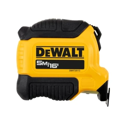 Image of DeWALT Compact Series Tape Measure 5m/16ft (Width 28mm) 3m of extended reach allows easy one person work finger brake for ultimate blade control Accuracy: EC Class II