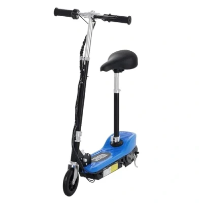 Image of HOMCOM Outdoor Ride On Powered Scooter for kids Sporting Toy 120W Motor Bike 2 x 12V Battery Blue