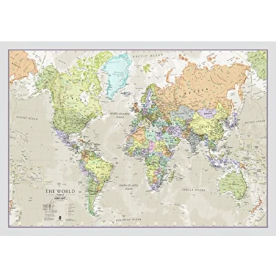 Image of Classic World Map Maps International Front Lamination A1 84.1 x 59.4 cm