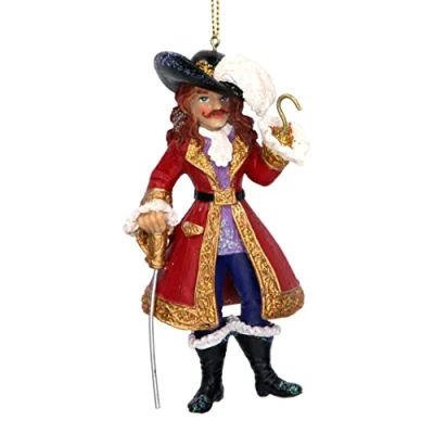 Image of Gisela Graham Resin Captain Hook hanging christmas decoration