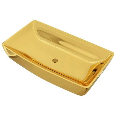 Image of vidaXL Wash Basin 71x38x13.5 cm Ceramic Gold