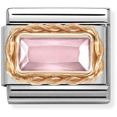 Image of Nomination Rose Gold Pink Baguette Crystal Charm