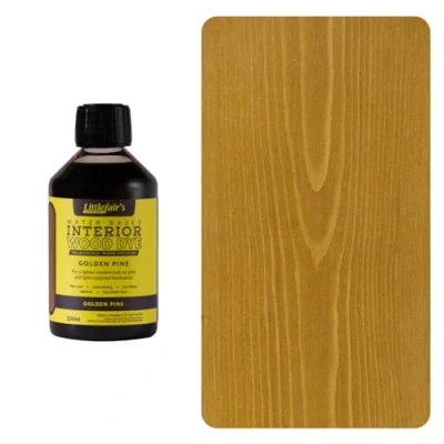 Image of Littlefair&#039;s Wood Stain Water Based 250 ml Indoor Furniture Light &amp; Dark Finishes Special Non Toxic Eco Friendly Formula for Crafts Colour: Golden Pine