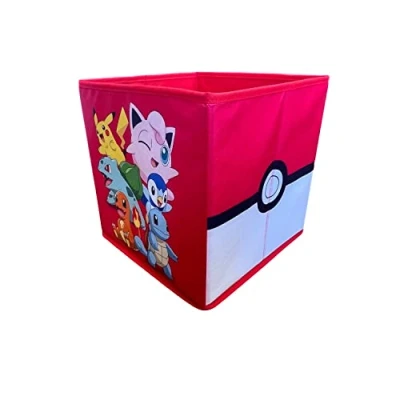Image of Character World Pokemon Officially Licensed Storage Boxes 2 pack Foldable Cubes Posse Design Perfect For Organising Children&#039;s Room, Kids Playroom