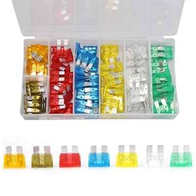 Image of 80pcs Standard Car Fuses Assortment Blade Fuse for Auto Truck 2A/3A/ 5A/ 7.5A/10A/ 15A/ 20A/ 25A/ 30A/ 35A With Storage Case Clip (120pcs Fuses)
