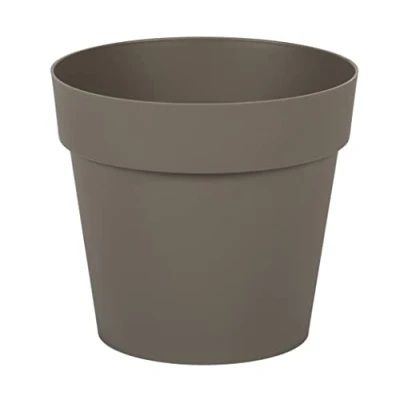 Image of EDA Round Tuscany Flower Pot Diameter 15 cm Volume 1.6 L 15.3 x H 13.7 Taupe