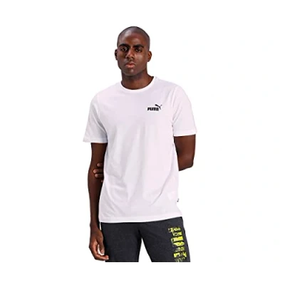 Image of Puma Unisex Mens ESS Small Logo Tee, White, M EU