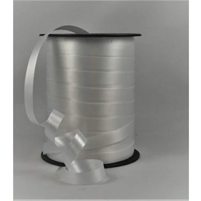 Image of Polypropylene Curling Ribbon White 10mm x 1 Metre Cut from roll