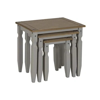 Image of Corona Grey Wax Piccolo Nest of Tables