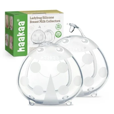 Image of haakaa Ladybug Milk Collectors Breastmilk Catcher Wearable Nursing Cups for Breastfeeding Moms to Collect Leaky Breast Milk, Protect Sore Nipples, Made of Soft Food Grade Silicone(1.4oz/40ml,2PCS)