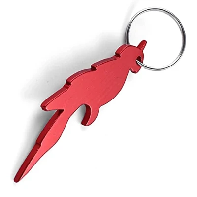 Image of Komonee Parrot Red Bottle Opener Key Chain Metal Wildlife Bird Ring Novelty Animal Keychain Keyring