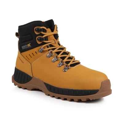 Image of Regatta Professional Men&#039;s Breathable Grindstone Waterproof Safety Boots Honey Black, Size: UK 12