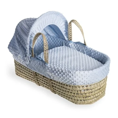 Image of Clair de Lune Dimple Palm Moses Basket 75 x 28 cm (Blue)