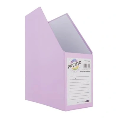 Image of Magazine File Organiser Office School Desk Newspaper Document Storage Box Stand (Wild Orchid)