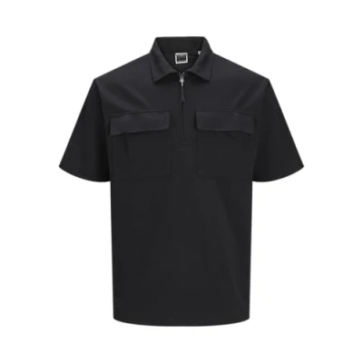 Image of JACK &amp; JONES Men&#039;s Jcotanical Polo Ss Shirt, Black, M