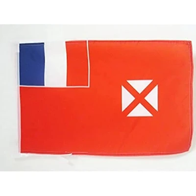 Image of AZ Flag Wallis and Futuna 18&#039;&#039; x 12&#039;&#039; 100% Polyester Wallisian Futunan Small Banner with Two Cords Fade Resistant Vivid Colors 18x12 in 45x30 Cm