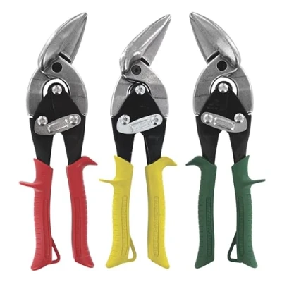 Image of Midwest Aviation Snip Set Left, Right and Straight Cut Offset Tin Cutting Shears with Forged Blade &amp; Kush&#039;n Power Comfort Grips MW P6510RLS