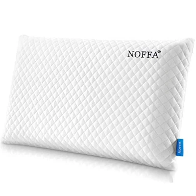 Image of NOFFA Bouncy Orthopedic Neck Support Pillow for Sleeping, Special Foam Deep Sleep Pillow, Bed Side, Back, Stomach Sleepers, Removable and Washable Cover (Queen Size (70 * 38 cm))