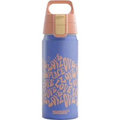 Image of Sigg Aluminium Water Bottle For Kids WMB ONE Wave Suitable Carbonated Drinks Leakproof Lightweight BPA Free Climate Neutral Certified School &amp; Sports Blue 0.6L