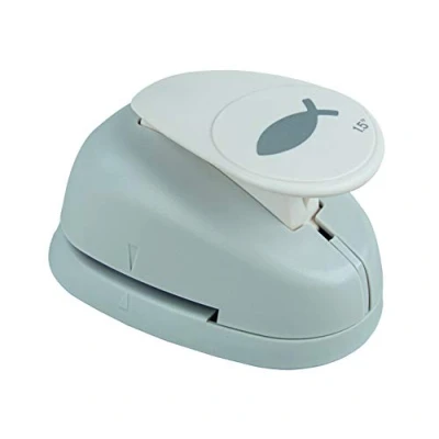 Image of Rayher Paper Craft Punch with Fish Design, Lever for Card Making and Scrapbooking, 3.81cm, 1 1/2&quot;, 89854000