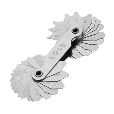 Image of Radius Gauge Stainless Steel Fillet External Internal Concave Convex Measuring Tool with Clear Marking and Rust Protection(R1 6.5MM)