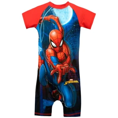 Image of Marvel Boys Spiderman Swimsuit Red Age 4 to 5 Years