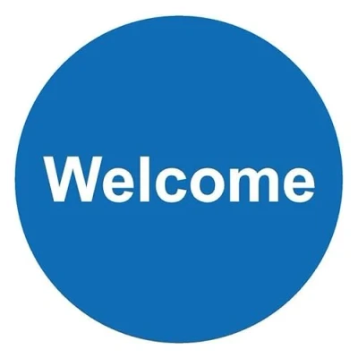 Image of Welcome floor sticker Self adhesive graphic (300mm x 300mm)
