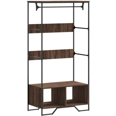 Image of vidaXL Wardrobe Brown Oak 90x50x180 cm Engineered Wood