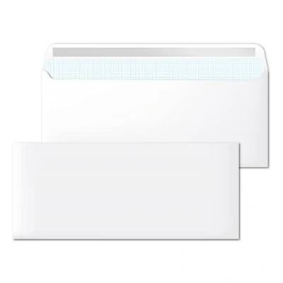 Image of Paper Envelopes, American White Without Window, Measure 225 x 115 mm, Envelopes for Letters and Documents, 90 g/m² with Self Adhesive Closure · m office (1000 Units)