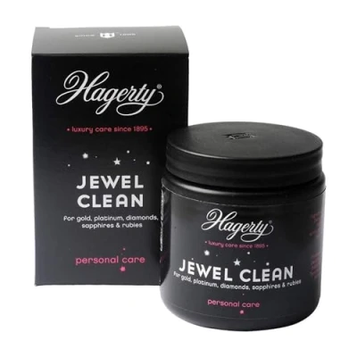 Image of Hagerty Jewel Clean Jewellery immersion bath for gemstones gold platinum 170 ml , Effective cleaner diamonds sapphires &amp; rubies cleaning with basket brush