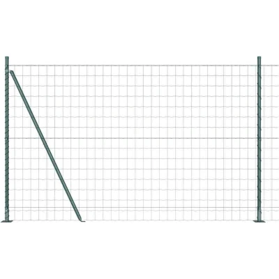 Image of vidaXL Euro Fence with 7 Flanged Posts 1.6x10 m Galvanised Steel