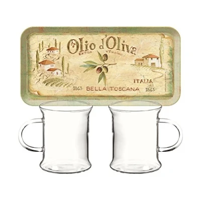 Image of Creative Tops 5189661 Olio D&#039;oliva Tea for Two Set, Green, 16 x 9.9 28 cm