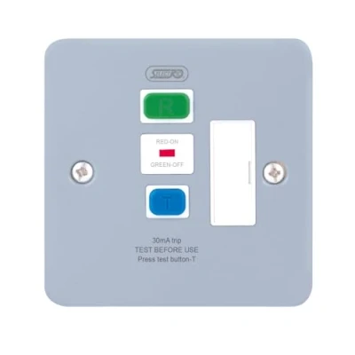 Image of Selectric RCD Protected 13A Fused Connection Unit Metal Clad (passive/latching) Type A 1Gang Grey
