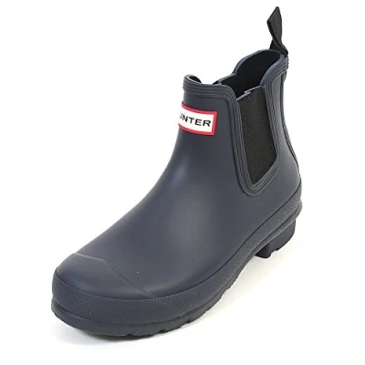 Image of Hunter Womens Original Chelsea Rubber Winter Waterproof Rain Ankle Boots Midnight 6 Navy