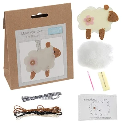 Image of Make Your Own Hanging Felt Sheep Spring &amp; Easter Sewing Craft Kit