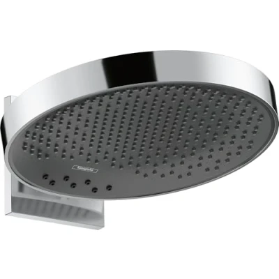 Image of hansgrohe Rainfinity Shower Head 360 mm Round 3 Jet Types Wall Mounted Brushed Black Chrome