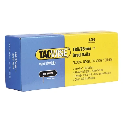 Image of Tacwise 0396 Galvanised Brad Nails Type 18G / 25 mm, Pack of 5,000