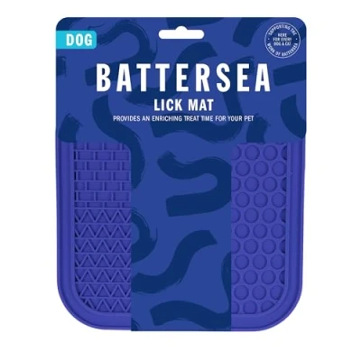 Image of Rosewood Battersea Lick Mat For Dogs and Cats With Non Slip Design, Slow Feeder, Enriching Treat Experience Your Dog Cat, Blue, 20cm