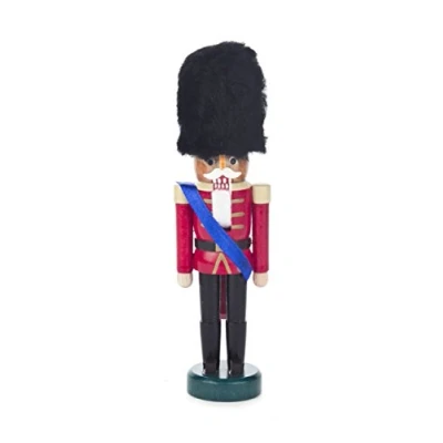 Image of DREGENO Seiffen 024/002 Nutcracker, Wood, Brite rot schwarz, 15cm