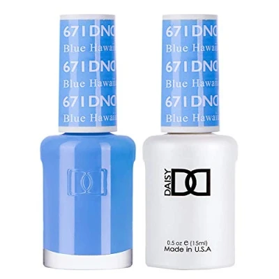 Image of DND Duo Gel &amp; Nail Polish Set Blue Hawaiian 671 2x15ml