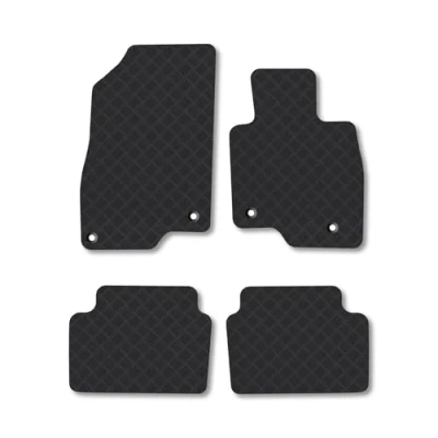 Image of Rubber Car Mats Compatible with Mazda 6 (2013+) [Estate] Tailored Fit Floor Set Accessory Black Custom 4 Pieces Clips Anti Slip Backing, Heavy Duty &amp; Waterproof