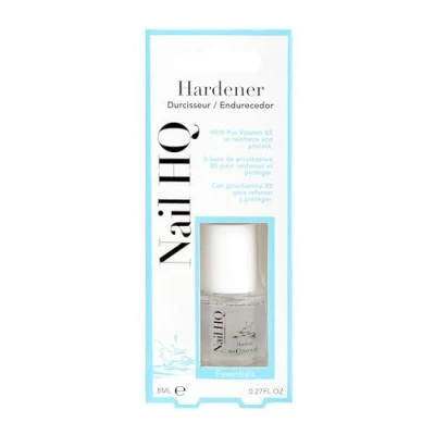 Image of Nail HQ Essentials Hardener 8ml, Clear, Gel, Pro Vitamin B5 Formula, Cruelty Free &amp; Vegan Friendly, Hardner Treatment