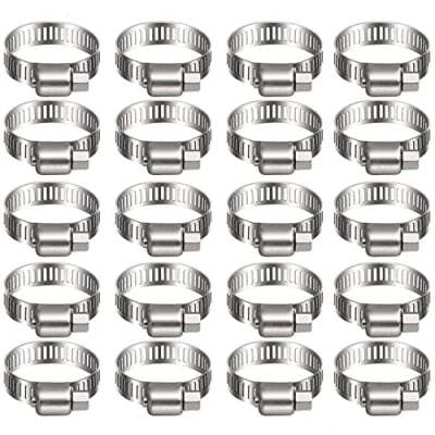 Image of Litensh Stainless Steel Hose Clips, Worm Gear Clamps Pipe Clamp, Duct Clamp Fuel Line for Plumbing Automotive Pool Car Pond and Garden (10 16MM, 20PCS)