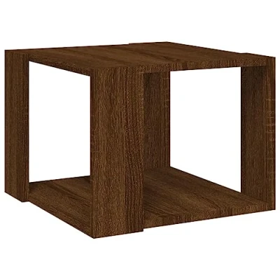 Image of vidaXL Coffee Table Brown Oak 40x40x30 cm Engineered Wood