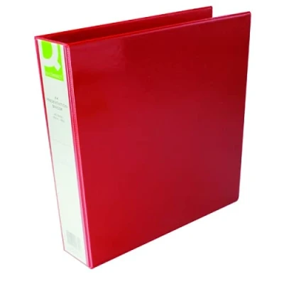 Image of 3 X Q Connect Presentation 40mm 4D Ring Binder A4 Red KF01330+ FINCHLEY REFILL PEN FREE
