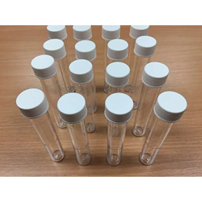 Image of 10ml Plastic Test Tubes Vials Sample Containers Powder Craft W/Screw Caps X 100